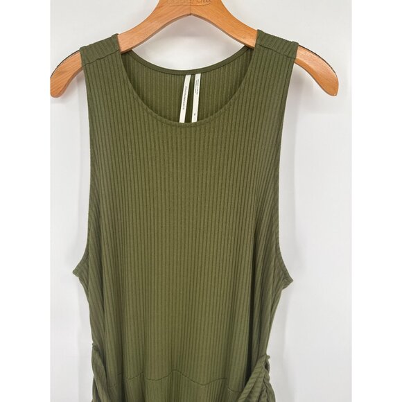 Anthropologie Olive Green Kingslover Ribbed Knit Handkerchief dress size XL - Picture 2 of 7